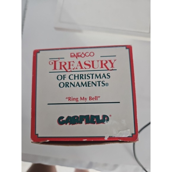 Garfield 1992 Enesco Christmas Ornament "Ring My Bell" Garfield Dated Series 4th - Picture 5 of 7